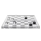 Designer-Schach- und Damespielset aus Plexiglas mit Schublade, hergestellt in Italien - Elora Viadurini