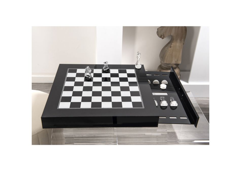 Schachbrett für Schach und Design Checker aus Plexiglas Made in Italy - Chess