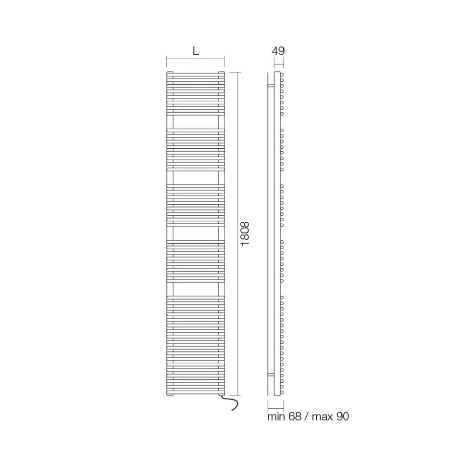 Handtuchwärmer mit elektrischem System und Stahlkonstruktion, hergestellt in Italien – Sirup Viadurini
