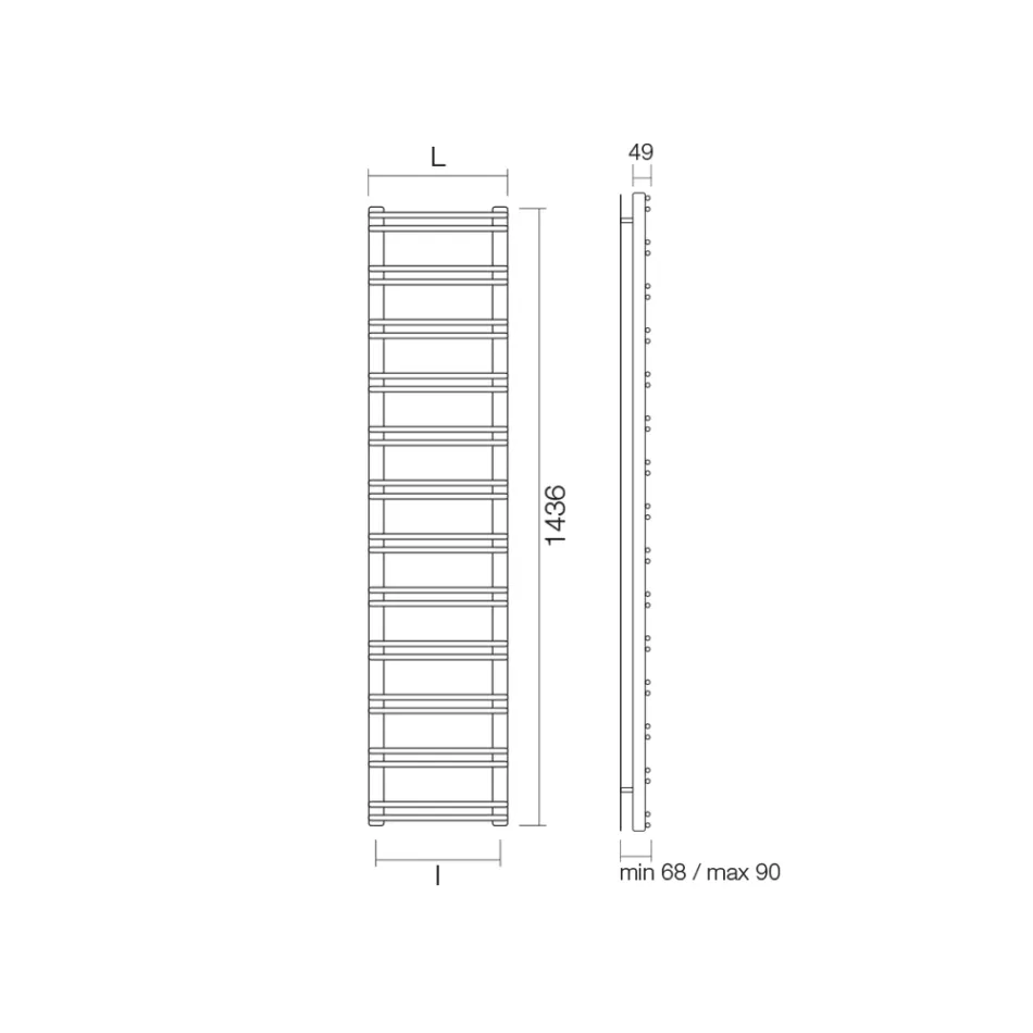 Handtuchwärmer aus Kohlenstoffstahl mit Hydrauliksystem – Praline Viadurini