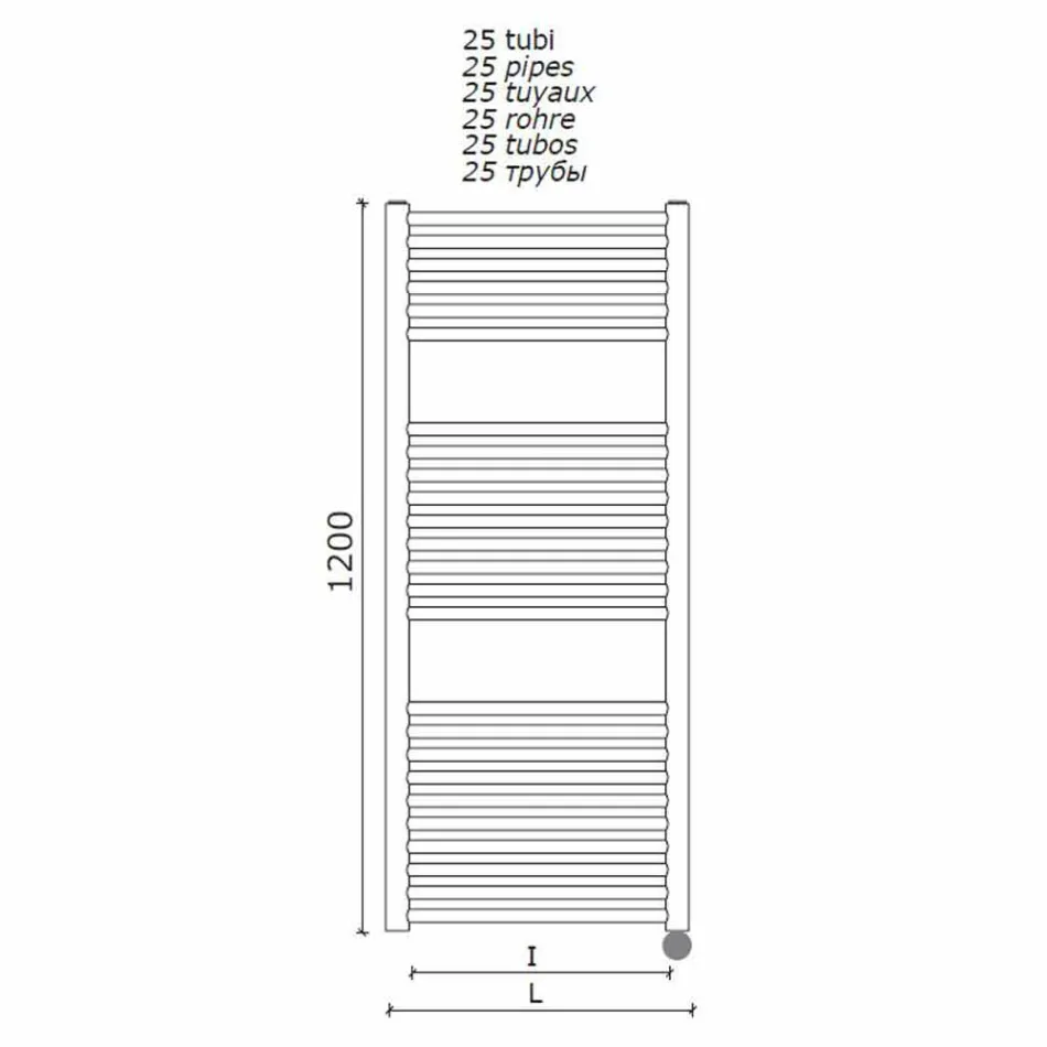 Elektrischer Handtuchwärmer für das vertikale Badezimmerdesign aus Stahl 300 W - Italo Viadurini