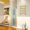 Design elektrischer Handtuchwärmer Scirocco H Caterina aus Messing goldfarben 