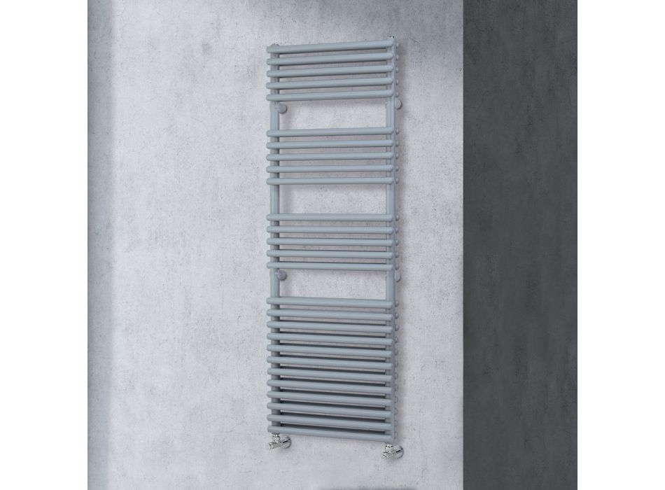 Hydraulischer Handtuchwärmer mit 4 Reihen horizontaler Elemente, hergestellt in Italien – Meringue Viadurini