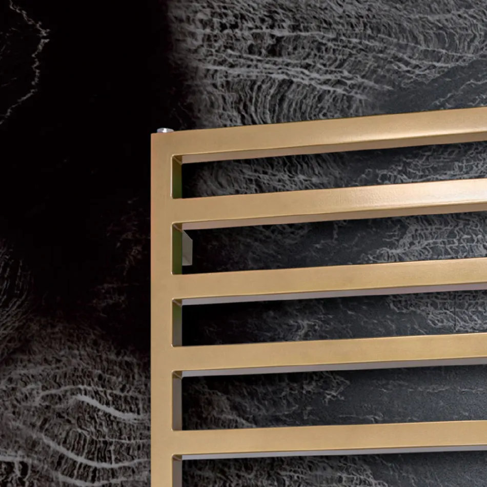 Gemischter Handtuchwärmer mit einfachen Linien aus Stahl, hergestellt in Italien – Pistazie Viadurini