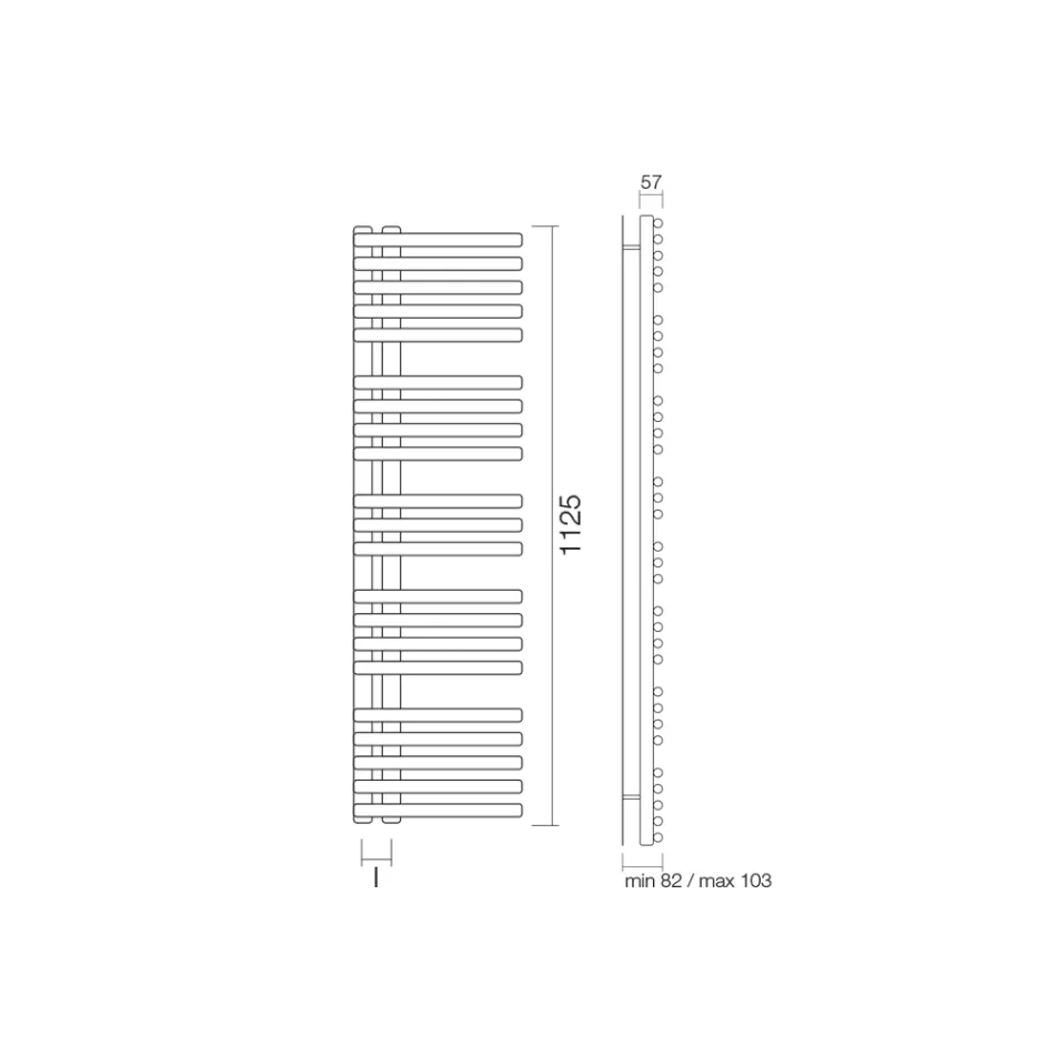 Gemischter Handtuchwärmer aus Kohlenstoffstahl, hergestellt in Italien – Kirschen Viadurini