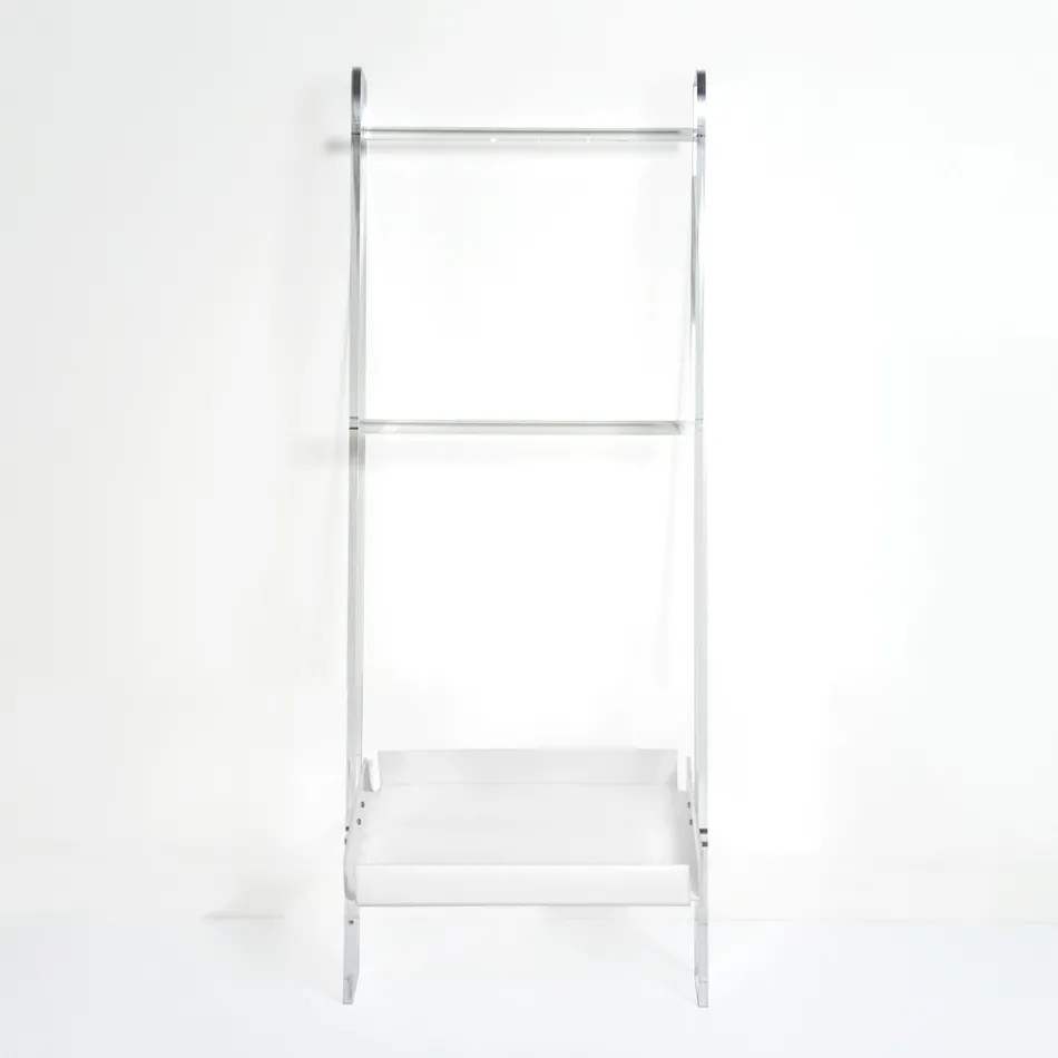 Weiße Handtuchleiter aus Plexiglas, hergestellt in Italien – Jamira Viadurini