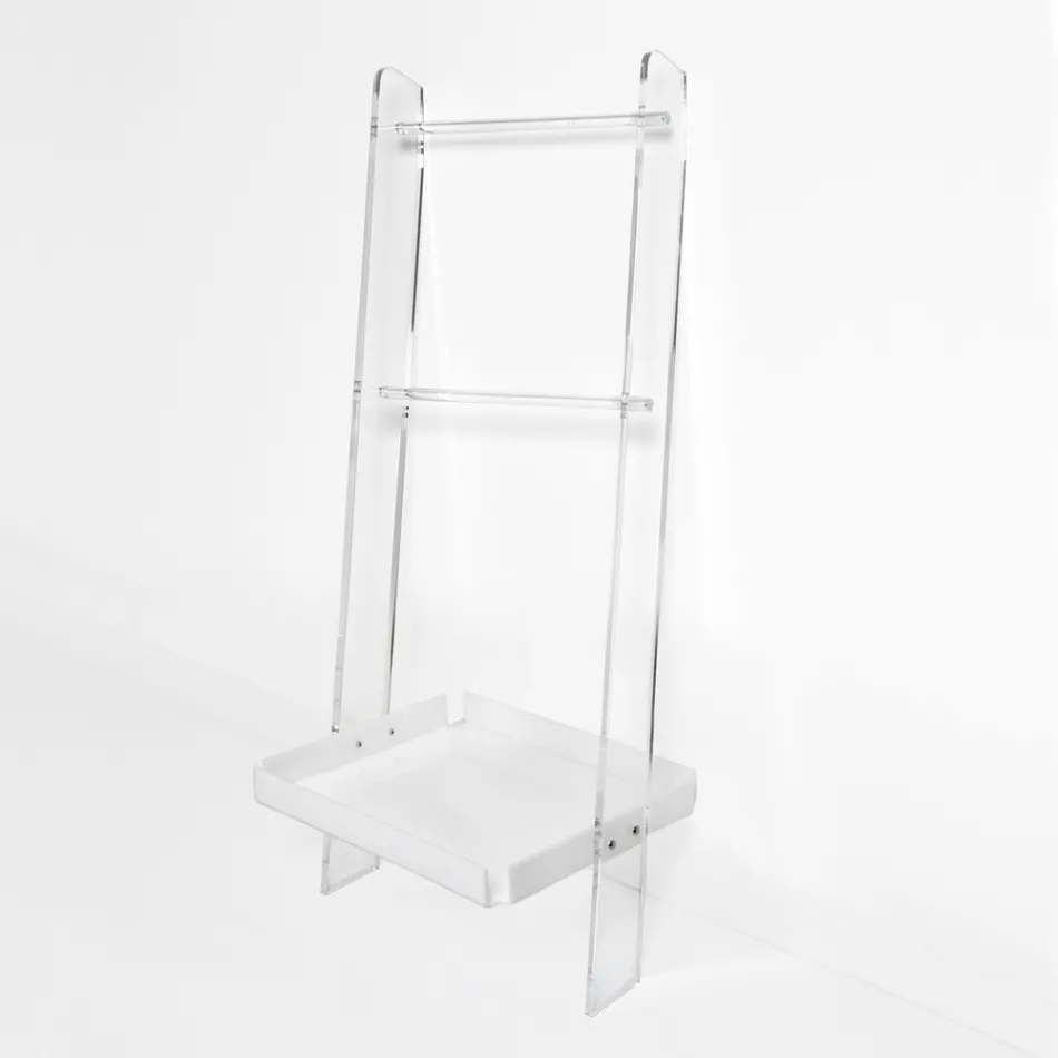 Weiße Handtuchleiter aus Plexiglas, hergestellt in Italien – Jamira Viadurini