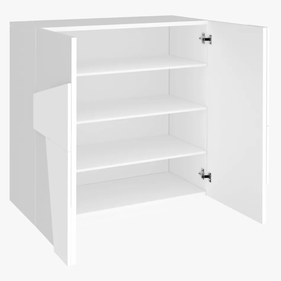 Indoor-Schuhschrank mit 2 Melamintüren Made in Italy - Naditza Viadurini