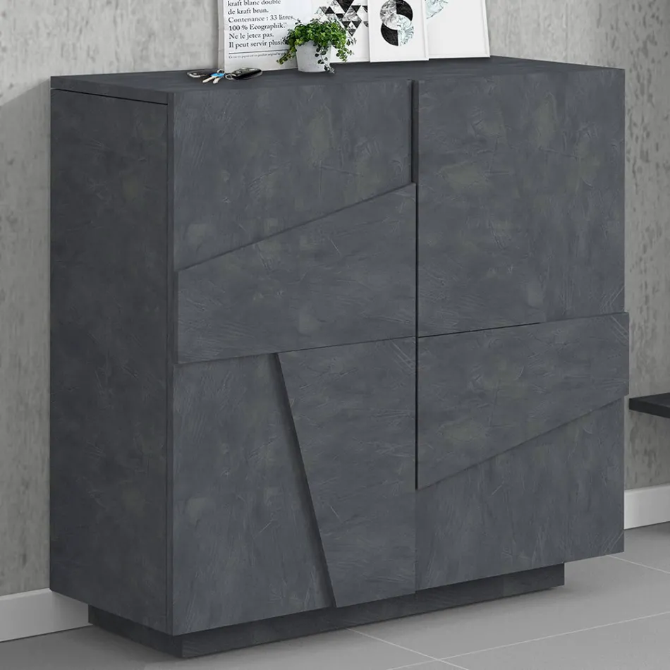 Indoor-Schuhschrank mit 2 Melamintüren Made in Italy - Naditza Viadurini