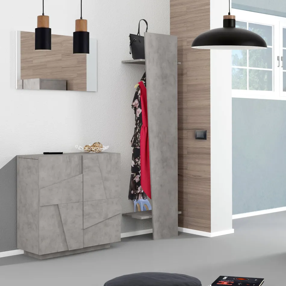 Indoor-Schuhschrank mit 2 Melamintüren Made in Italy - Naditza Viadurini