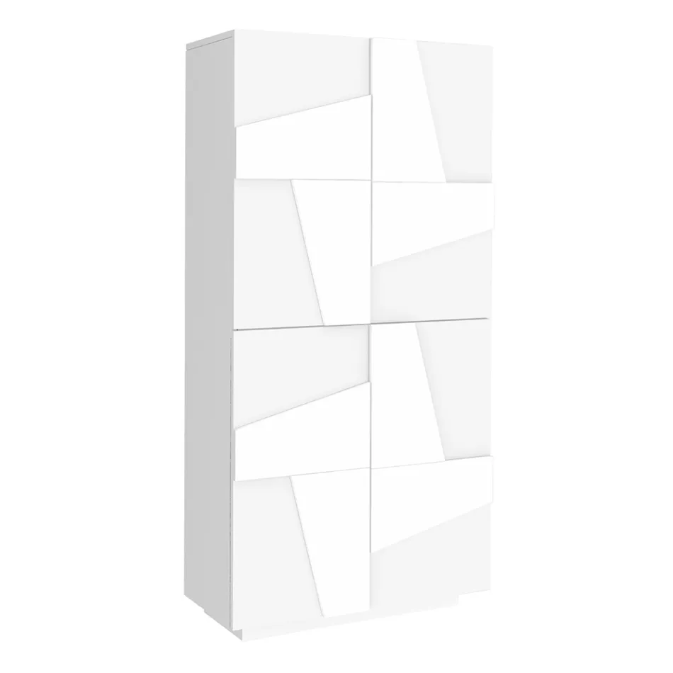 Schuhschrank aus Melamin für den Innenbereich mit 4 Türen Made in Italy - Naditza Viadurini