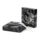 Kaviardose mit Löffeln aus Carrara-Marmor Portoro - Jerry Viadurini