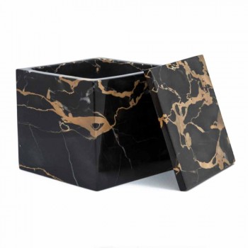 Box mit Deckel in Portoro Marmor Design Square Italian - Maelissa