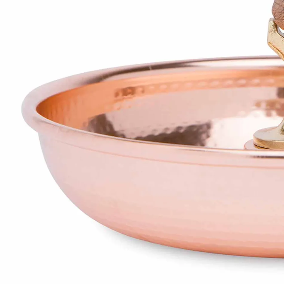 Nussknacker Tablett in verzinntem Kupfer handgefertigtes Design 24 cm - Paronzo Viadurini