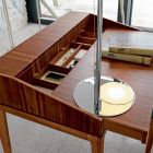 Moderner Schreibtisch aus Nussbaumholz, B 105 x T 65 cm, Acario Viadurini