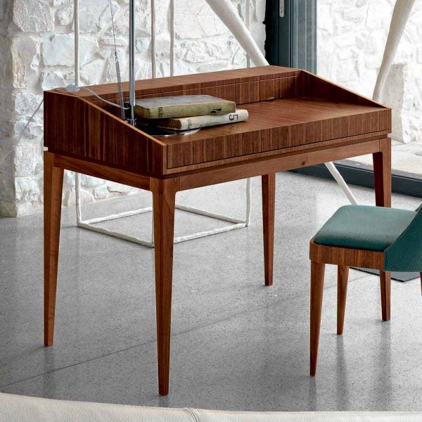 Schreibtisch aus nussholz in modernem design, l105xp65cm acario
