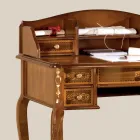 Schreibtisch 7 Schubladen Walnussholz mit Intarsien Made in Italy - Katerine Viadurini