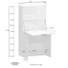 Moderner weißer Wandschreibtisch im italienischen Design aus poliertem Holz - Ghero Viadurini