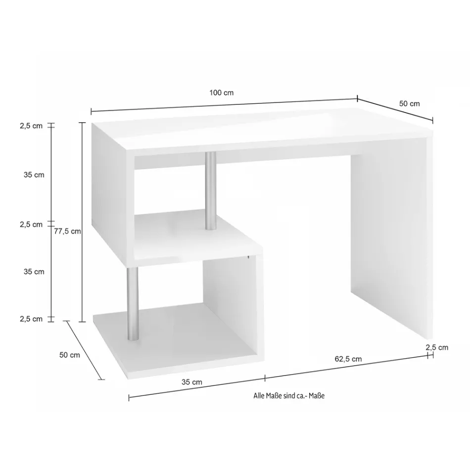 Weißer oder Schiefer Schreibtisch in italienischem Design Holz 3 Größen - Michel Viadurini
