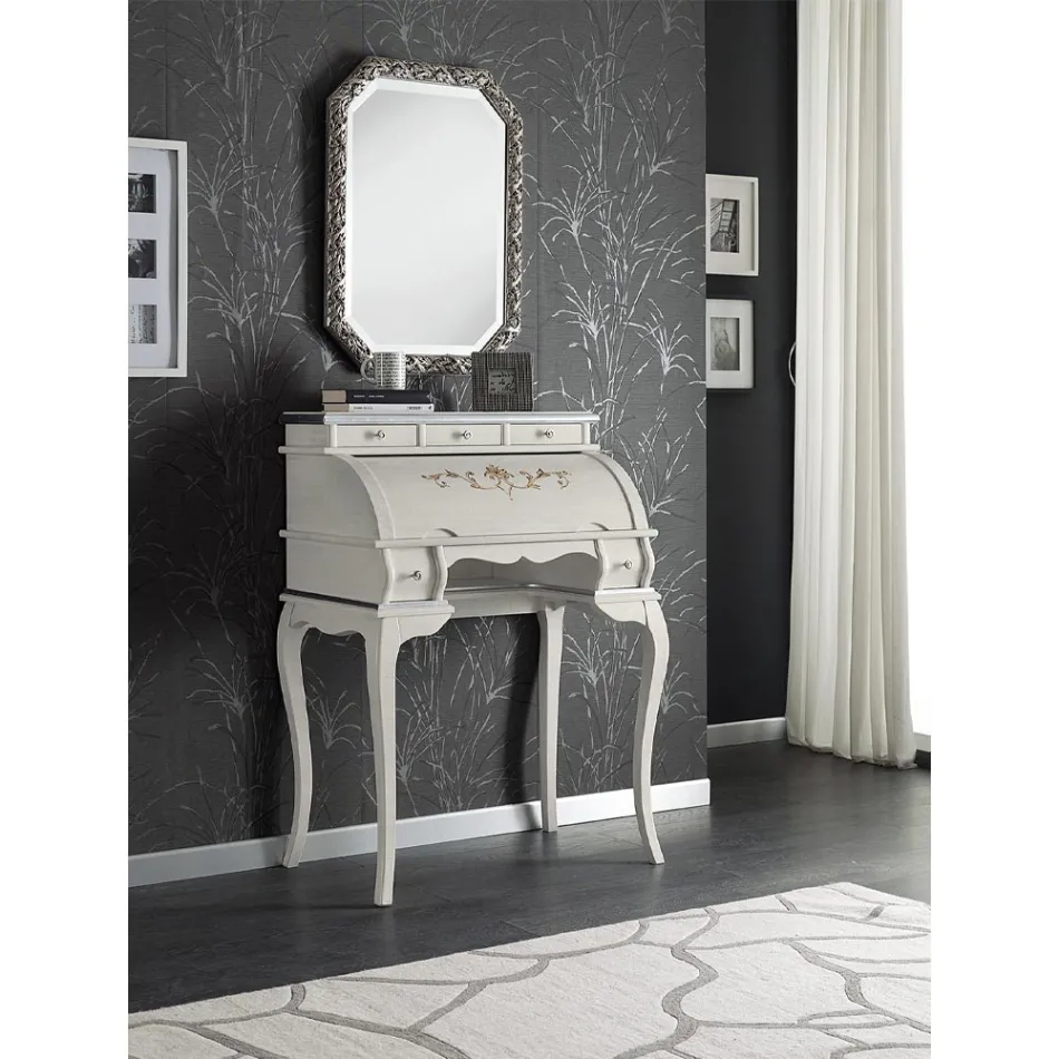 Klassischer Schreibtisch 5 Schubladen aus Holz und Intarsien Made in Italy - Hastings Viadurini