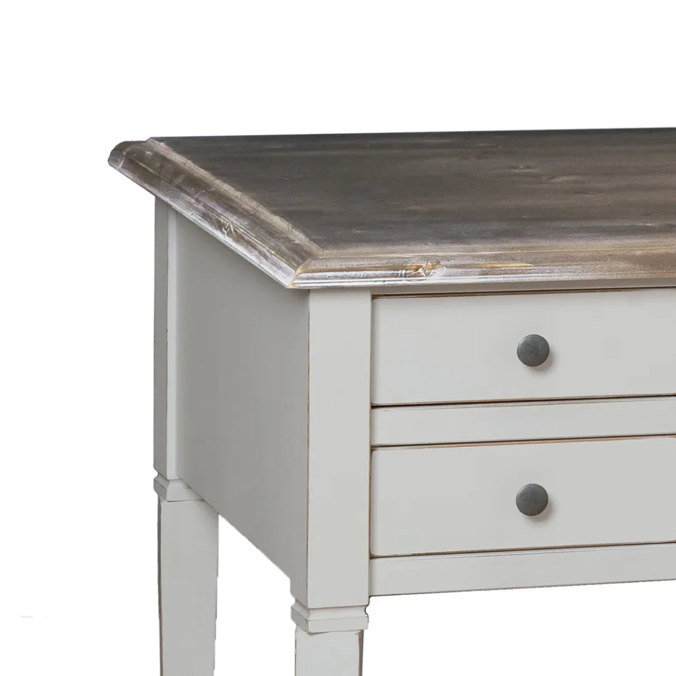 Schreibtisch mit 5 Schubladen aus Massivholz, hergestellt in Italien – Fontus Viadurini