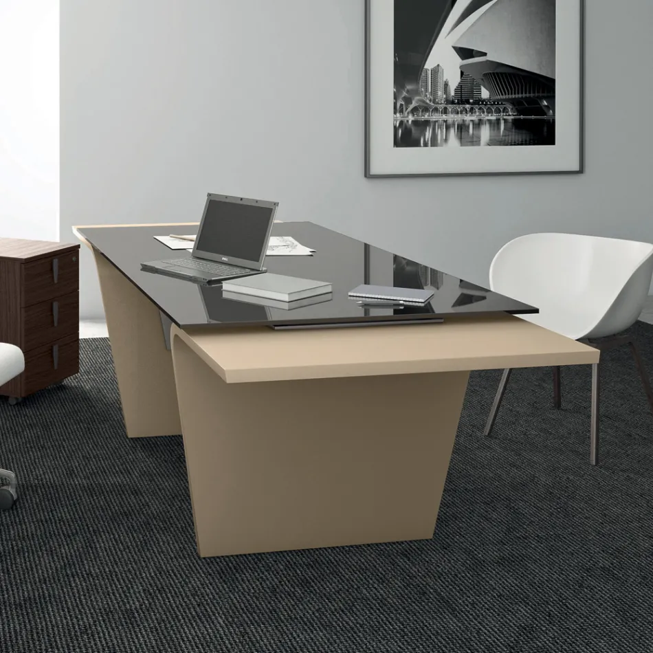 Schreibtisch mit Glasplatte Andrea Stramigioli - Frafalla Viadurini