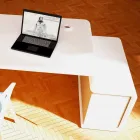Büroschreibtisch mit hölzerner Kommode, hergestellt in Italien, Terralba Viadurini