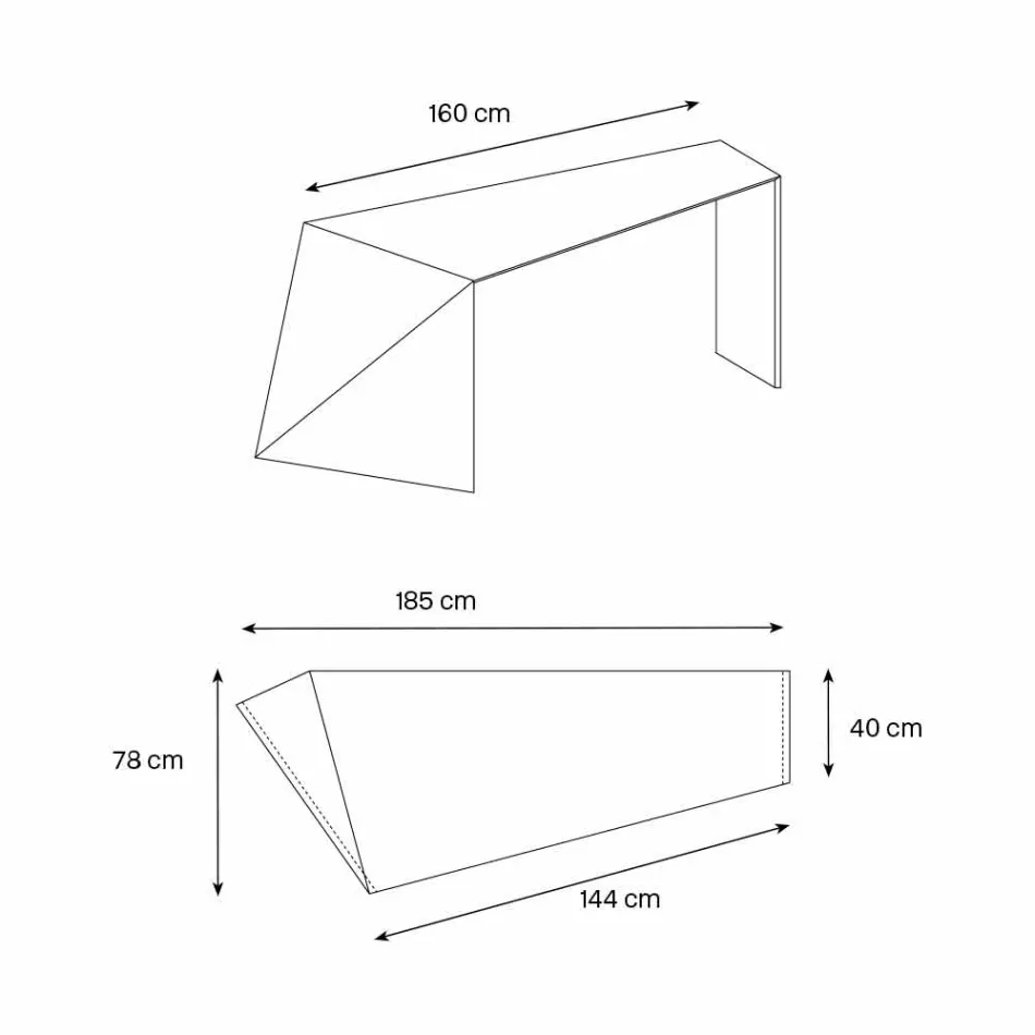 Modernes Design Büro Schreibtisch Extraleichtes Glas Made in Italy - Rosalia Viadurini