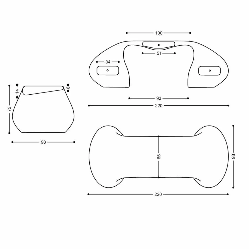 Büroschreibtisch im modernen Design, hergestellt in Italien, Telese Viadurini