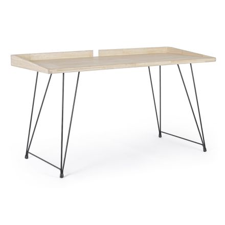 Design-Schreibtisch im Industriestil aus Stahl und Holz - Sekretär Viadurini