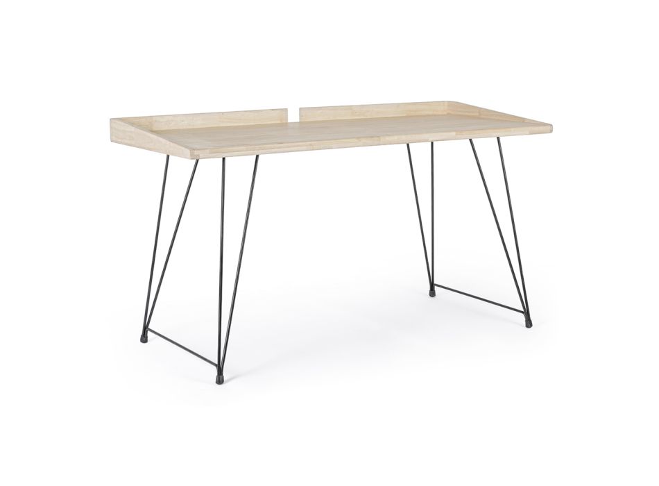 Design-Schreibtisch im Industriestil aus Stahl und Holz - Sekretär