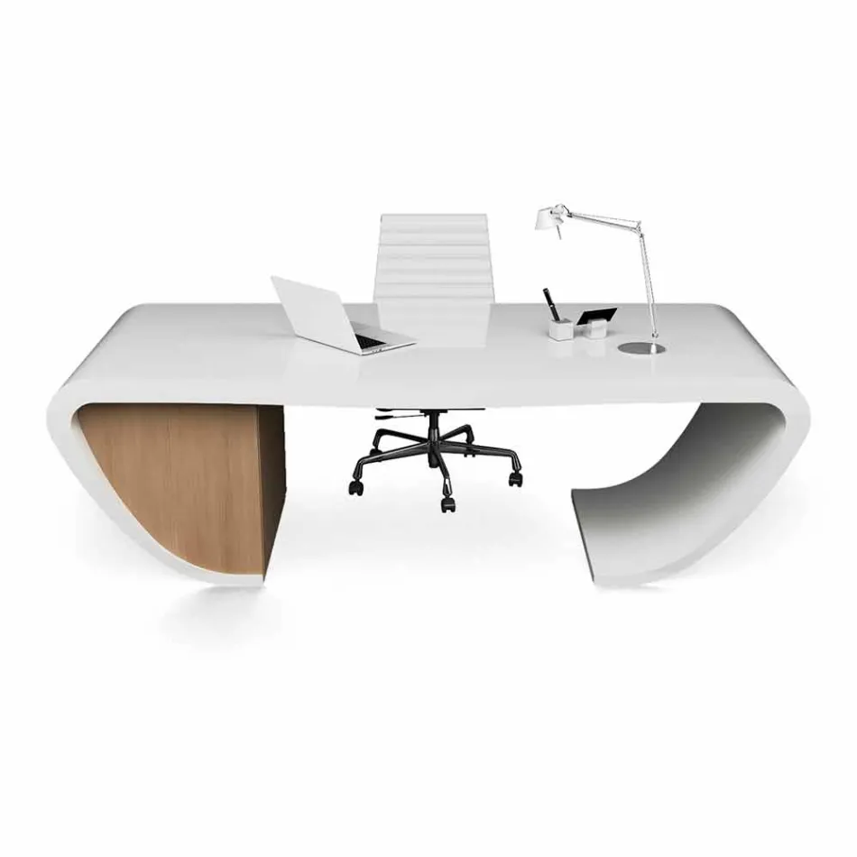Miranda Schreibtisch im modernen Bürodesign, hergestellt in Italien Viadurini