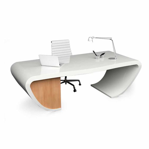 Moderner büroschreibtisch, hergestellt in italien, miranda