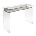 Schreibtisch aus transparentem Plexiglas mit Design-Holzregal - Carducci