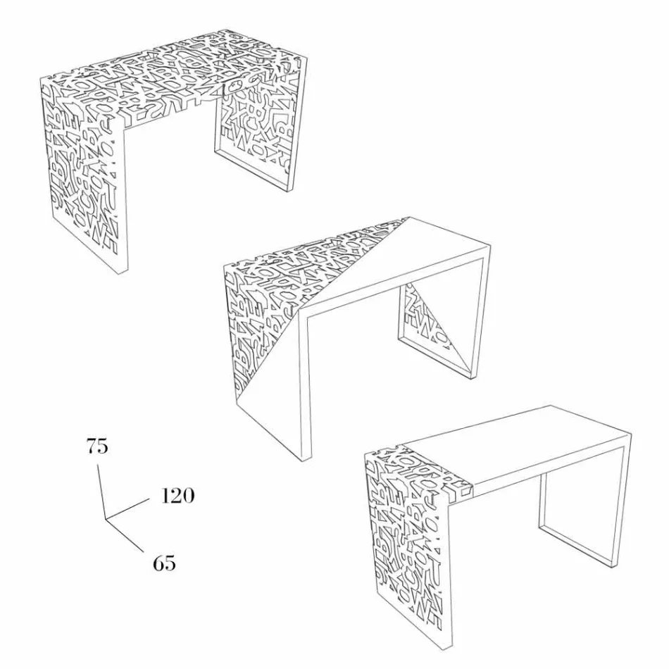 Schreibtisch Kattedra Letters &quot;Ein Wasserfall&quot; 120x65x75 Mabele Viadurini