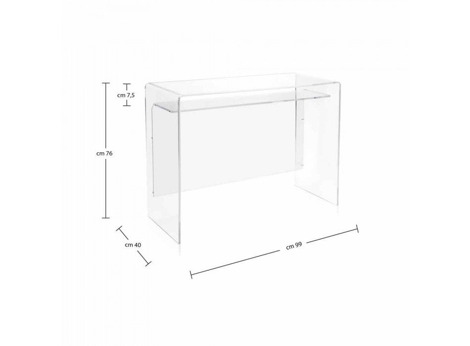 Moderner Schreibtisch aus transparentem Plexiglas, hergestellt in Italien, Barga