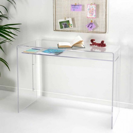 Moderner Schreibtisch aus transparentem Plexiglas, hergestellt in Italien, Barga Viadurini