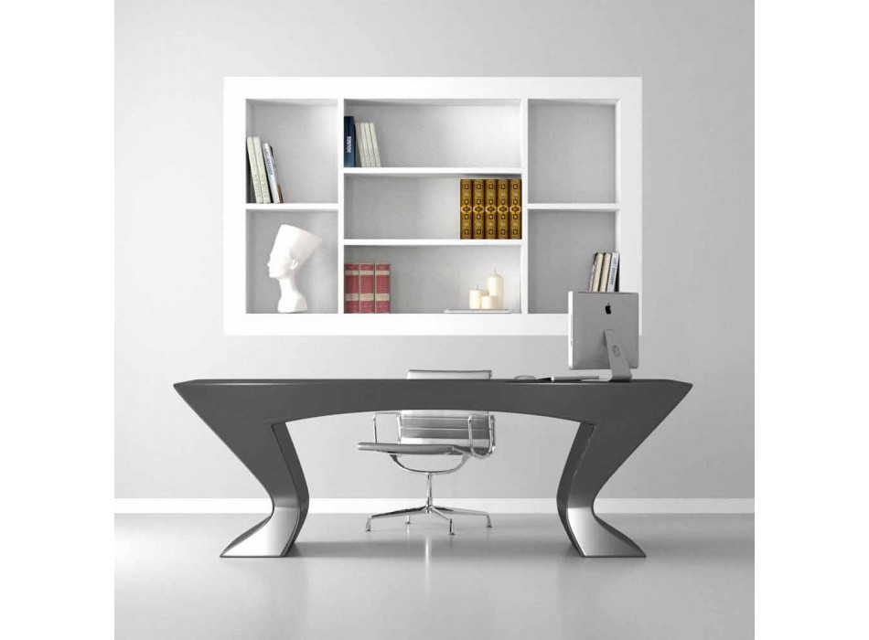 Schreibtisch zu modernen Design-Büro Nofretete made in Italy Viadurini