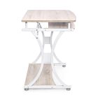 Platzsparender Schreibtisch aus Stahl und Mdf mit ausziehbarer Designplatte - Arnica Viadurini