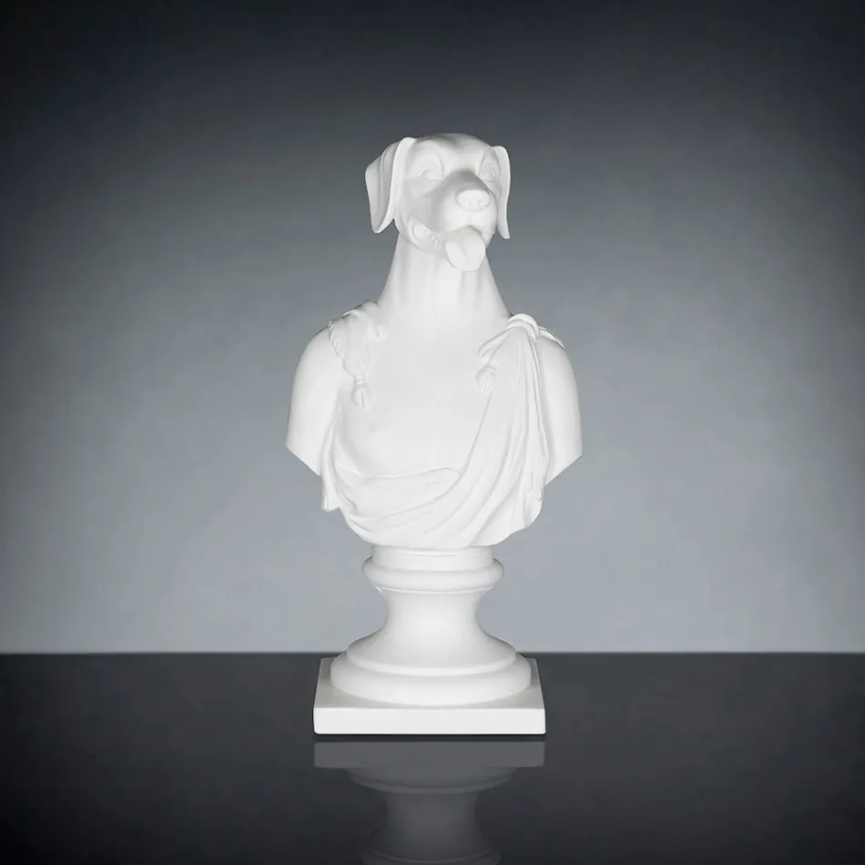 Weiße handgefertigte Keramikskulptur 100 % Made in Italy Fabas 1 Viadurini