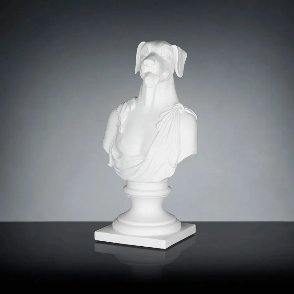Weiße handgefertigte Keramikskulptur 100 % Made in Italy Fabas 1 Viadurini