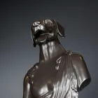 Schwarze handgefertigte Keramikskulptur 100 % Made in Italy Fabas 2 Viadurini