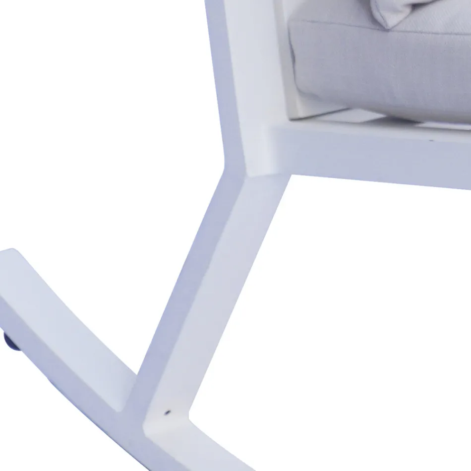 Schaukelstuhl aus Aluminium für den Außenbereich mit gepolstertem Kissen - Brontolo Viadurini