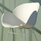 Schaukelstuhl für Wohnzimmer aus Metall und Polypropylen, 2 Stück - Lorena Viadurini