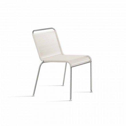 White Design Outdoor Stuhl aus Stahl und PVC Made in Italy - Madagaskar Viadurini