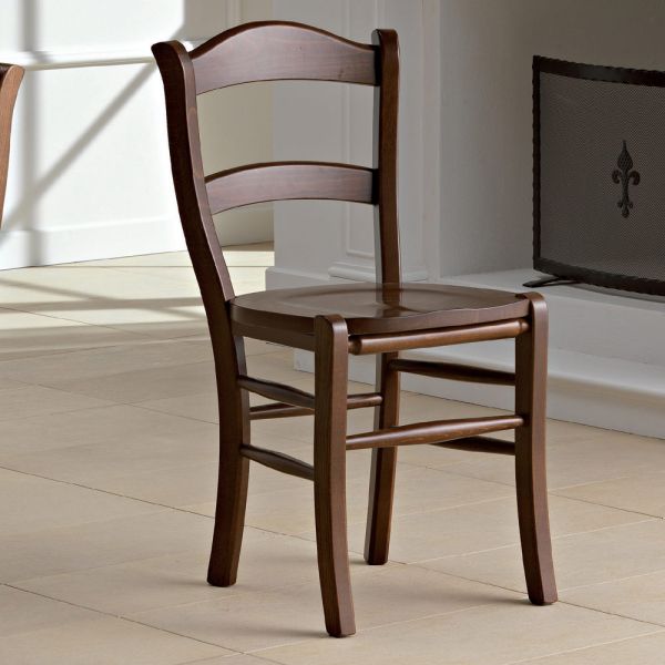 Klassischer küchenstuhl aus echtem stroh und holz im italienischen design - monika