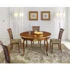 Klassischer Walnussholzstuhl mit gepolstertem Sitz Made in Italy - Barock Viadurini