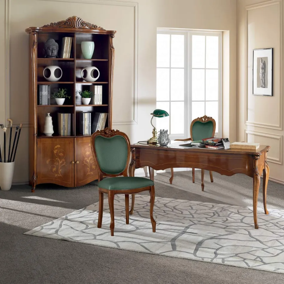 Klassischer Stuhl aus Nussbaumholz oder goldgepolstertem Holz Made in Italy - Imperator Viadurini