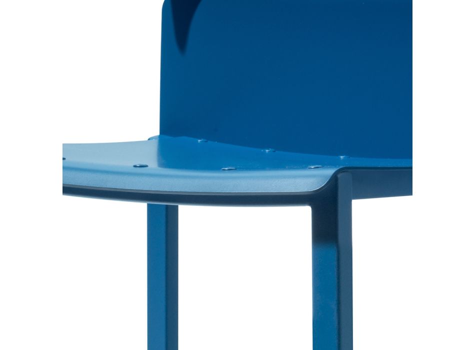 Farbiger stapelbarer Stuhl für den Außenbereich aus Aluminium Made in Italy - Dobla Viadurini