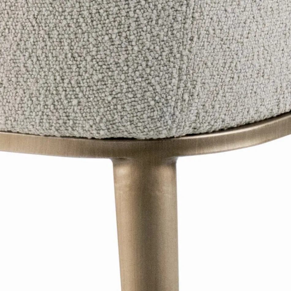 Stuhl mit Armlehnen, gepolstertem Sitz und Stahlbeinen, hergestellt in Italien – Ascoli Viadurini